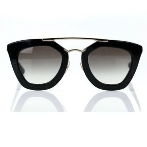 PRADA Womens SPR09Q Black & Gold Cat Eye 49mm Sunglasses